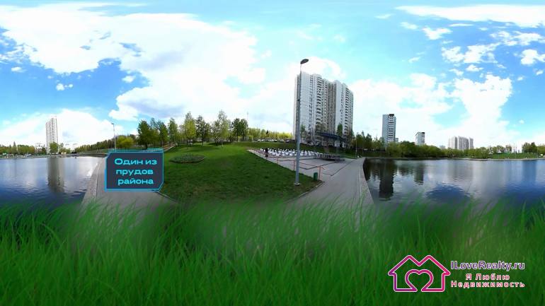 огромные парки, которые в крупном мегаполисе большая редкость и пруды внутри района.
