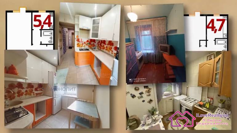 кухни, конечно же, как уже говорилось, несколько разного метража, хотя есть разница в один метр